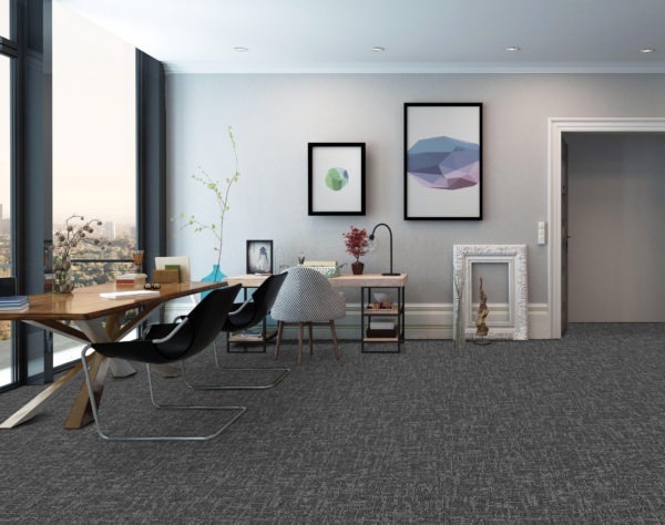 At Office Tile Decades Graphite Carpet Room Scene