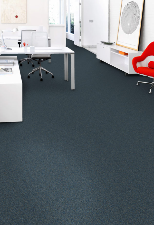 At Office Tile Gravity Indigo Blue Carpet Room Scene